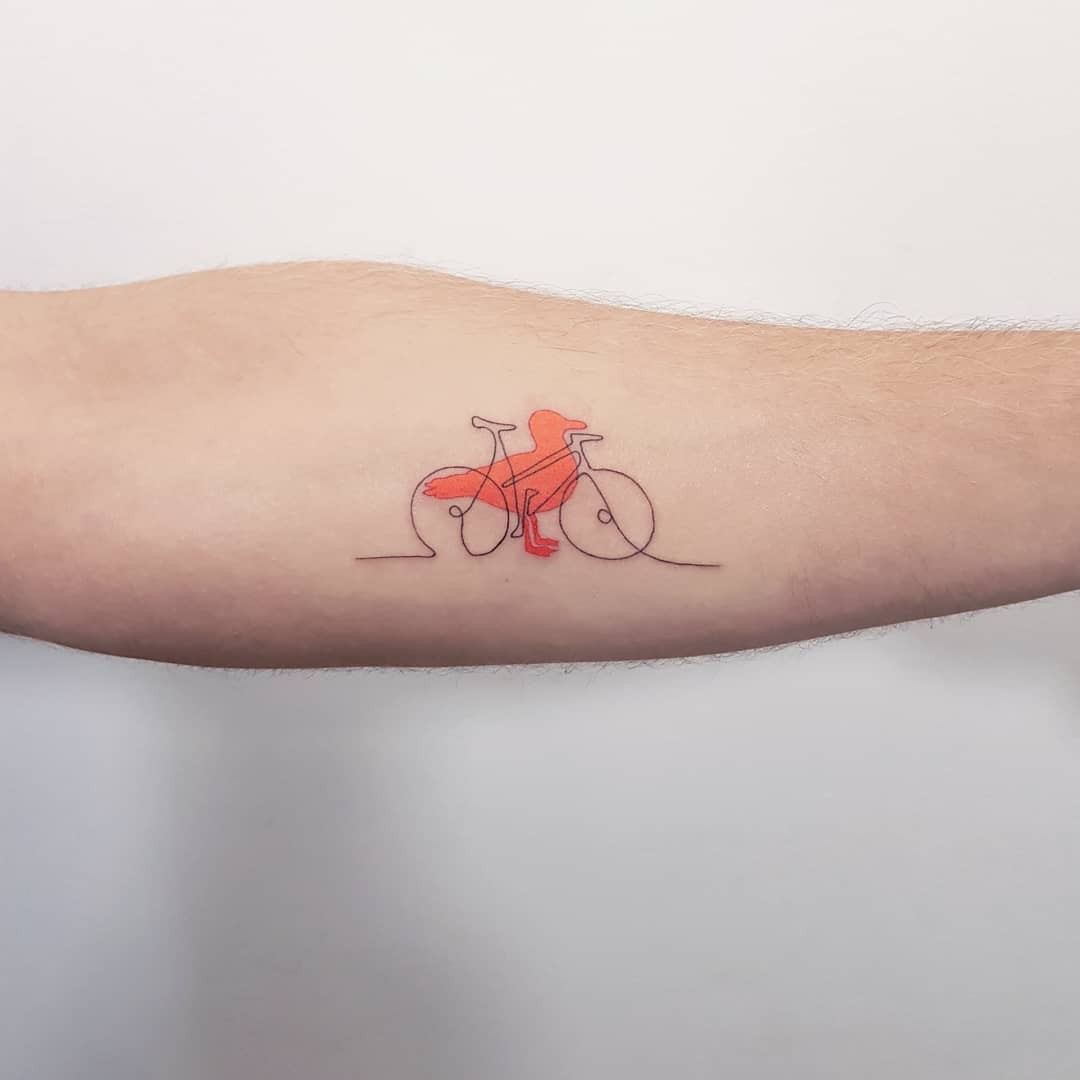 Seagull Bicycle Tattoo Design