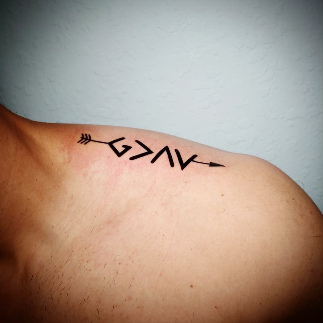 Cool God is Greater Than the Highs and Lows Shoulder Tattoo Ideas