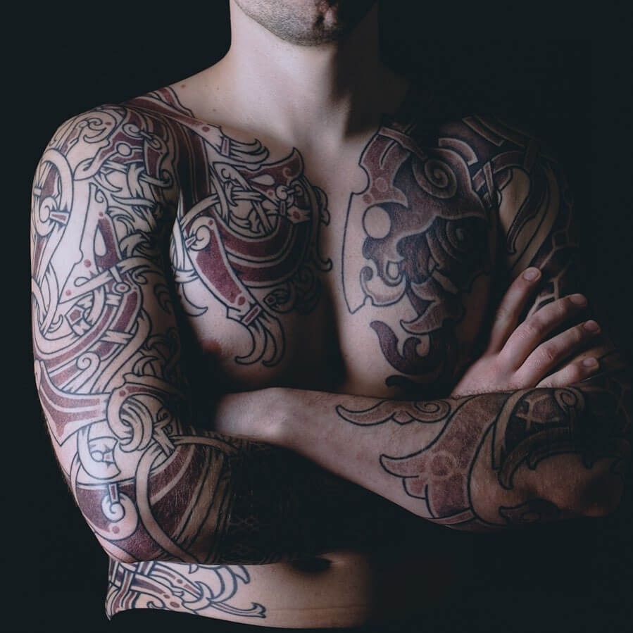 Nordic Chest Tattoo