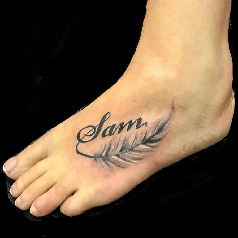 Feather Foot Tattoo