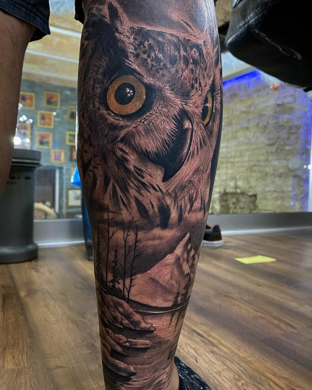 Animal Realism Tattoo Owl Design