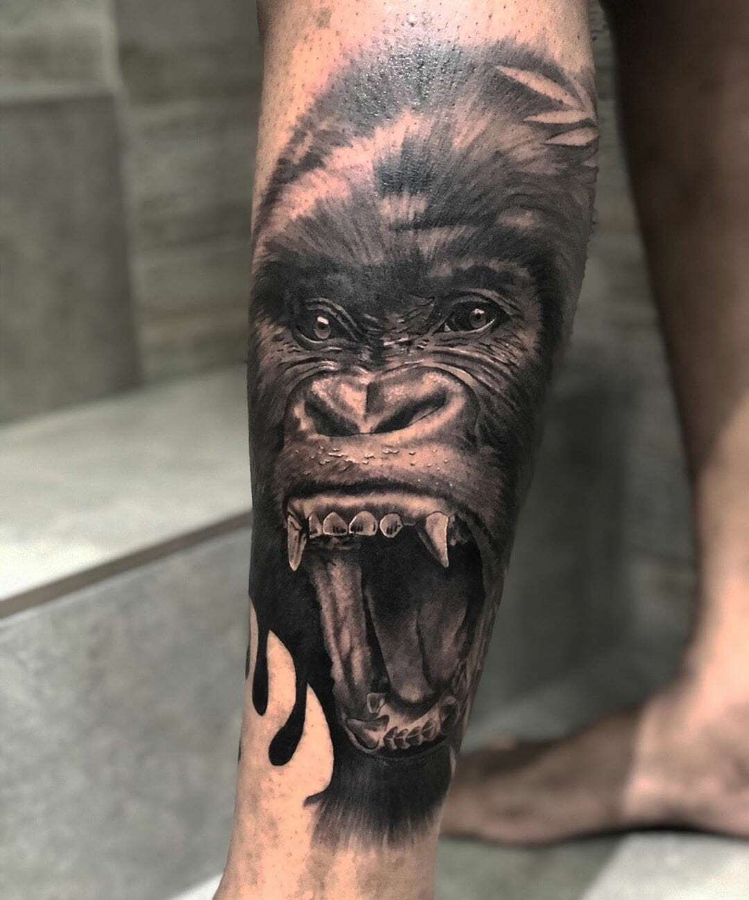 Realistic Gorilla Tattoo