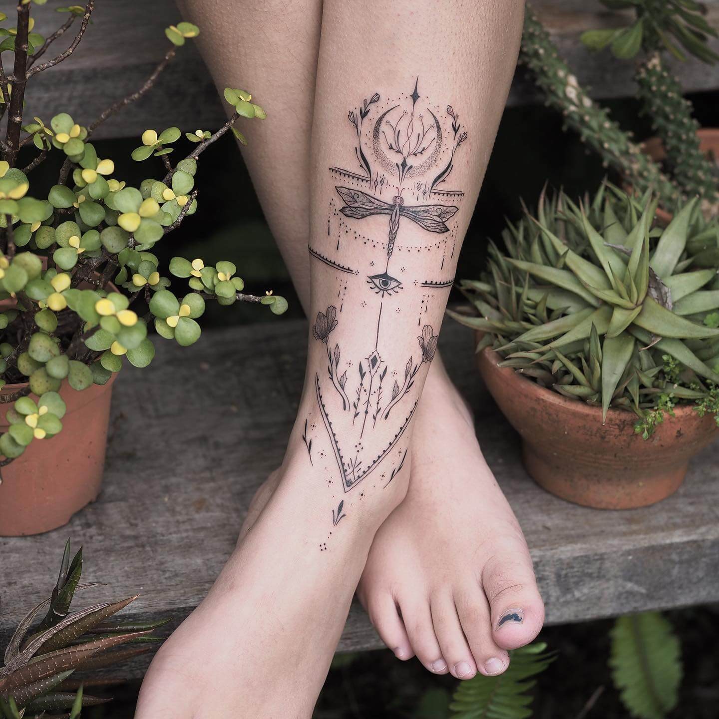 Minimalistic Amazing Tribal Ankle Ink