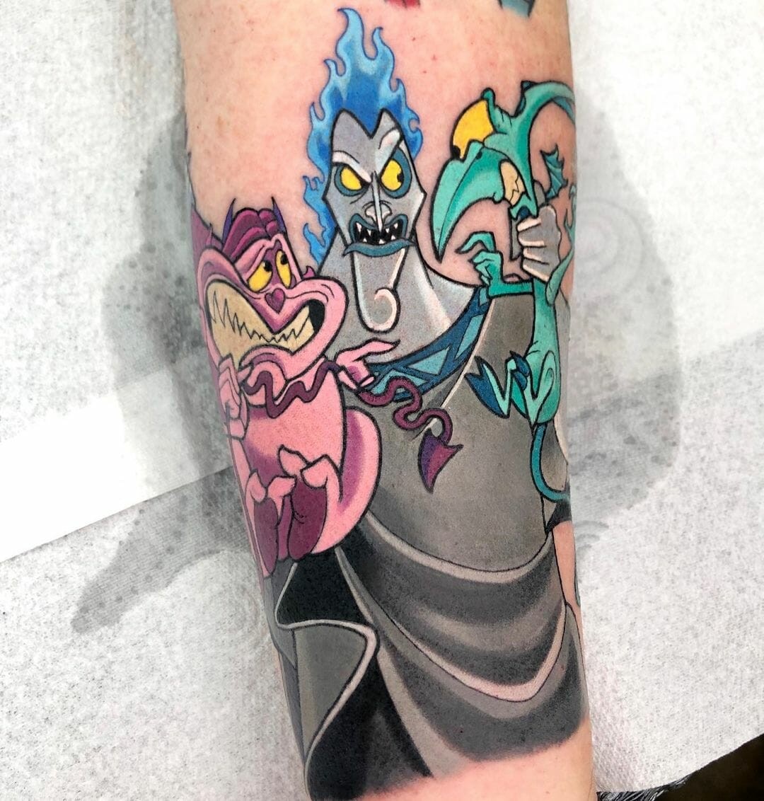 Hercules Disney Tattoo With Hades And Small Demons