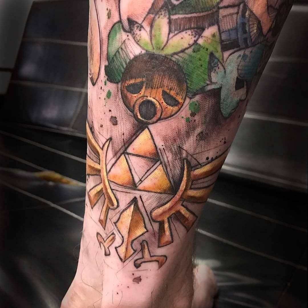 Zelda Triforce Tattoo Colorful Link Tattoos