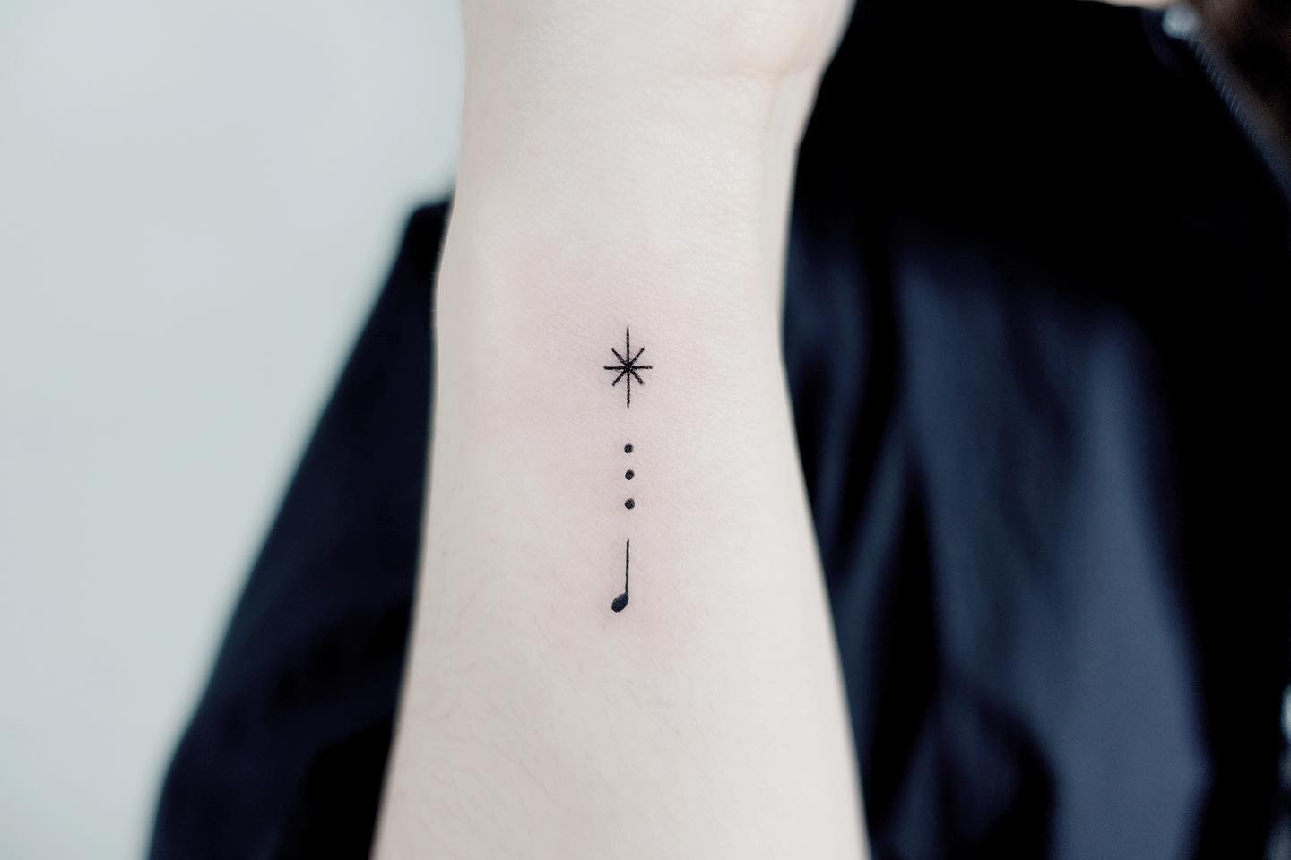 Star Wrist Music Note Tattoo