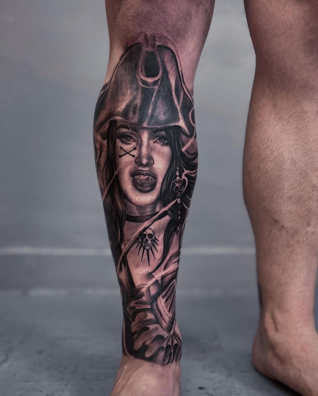 The Beautiful Leg Sleeve Character Tattoos