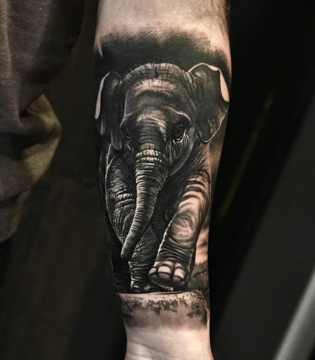 Realistic Baby Elephant Tattoo Ideas