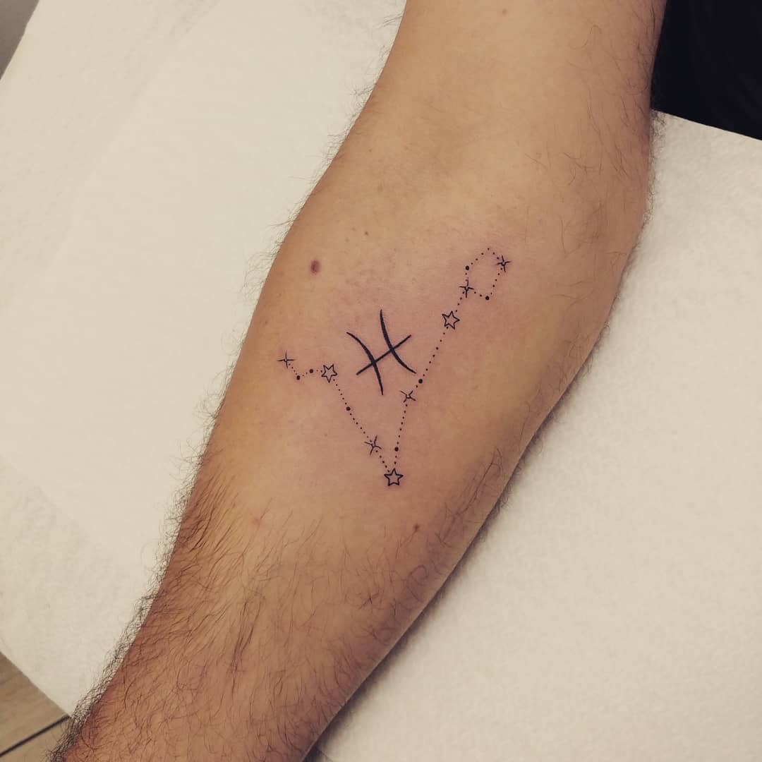 Minimalist Male Pisces Tattoo