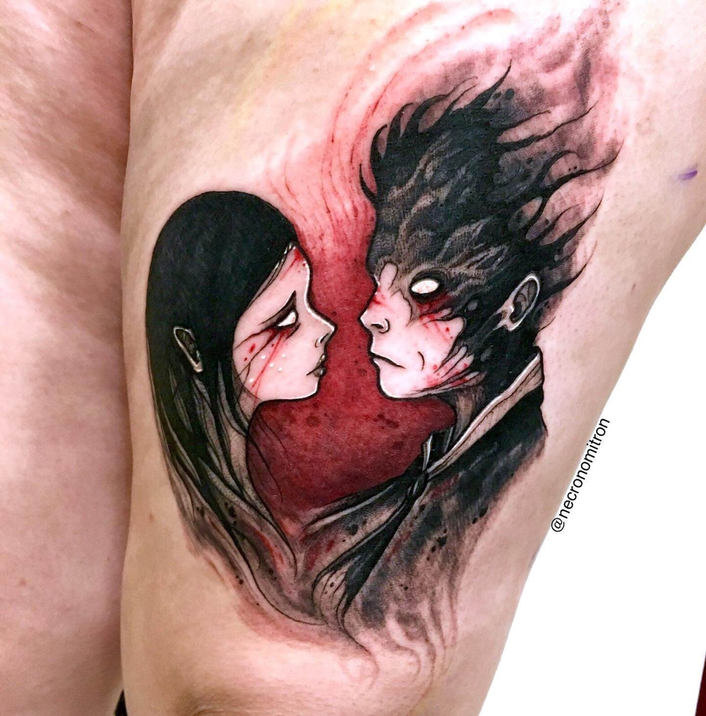 Neo-Traditional MCR Tattoo Of Lovers’ Ideas