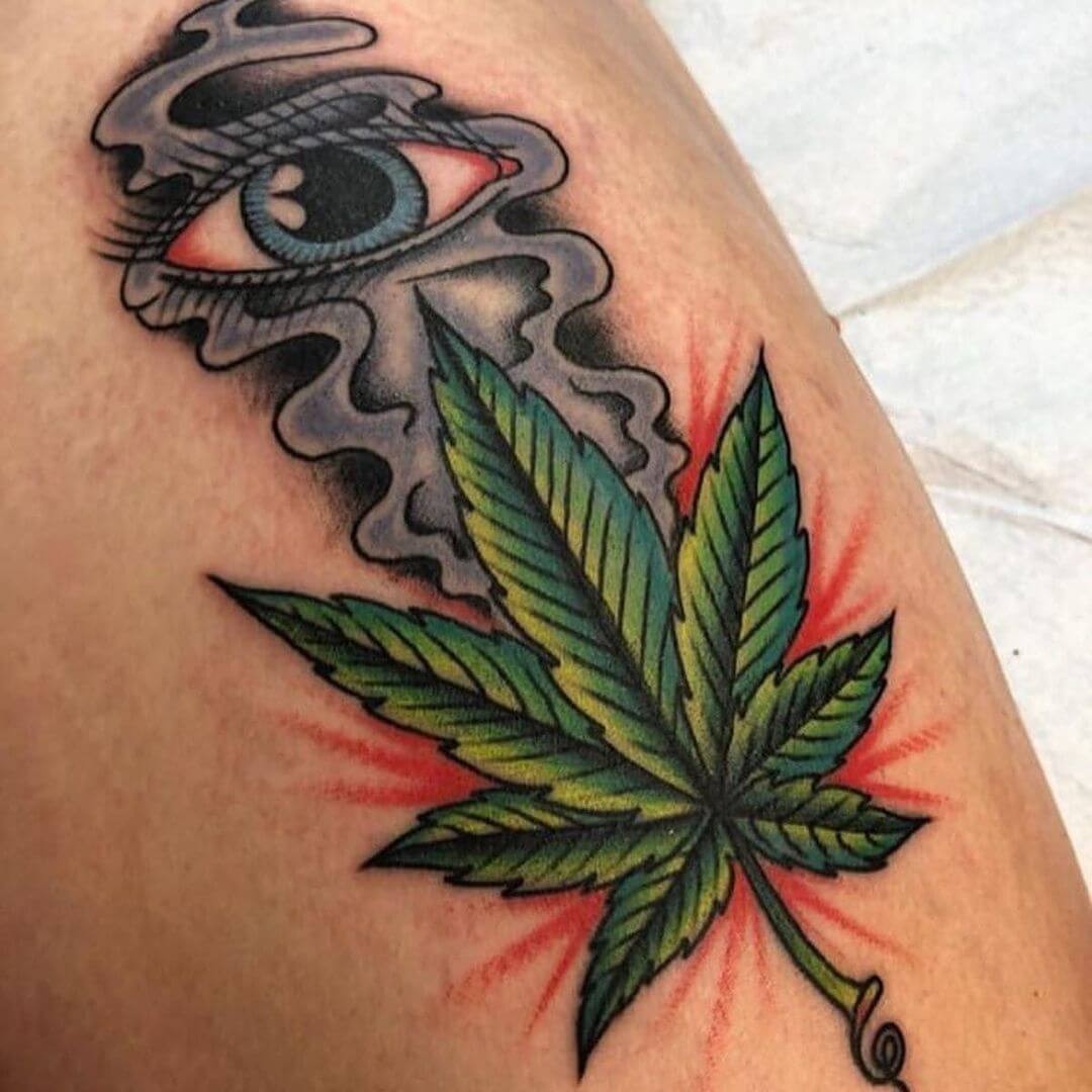 Funny Cartoon Inspired Weed Tattoo