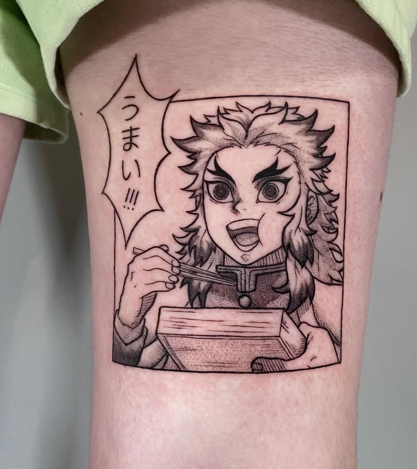 Cute Rengoku Demon Slayer Tattoo