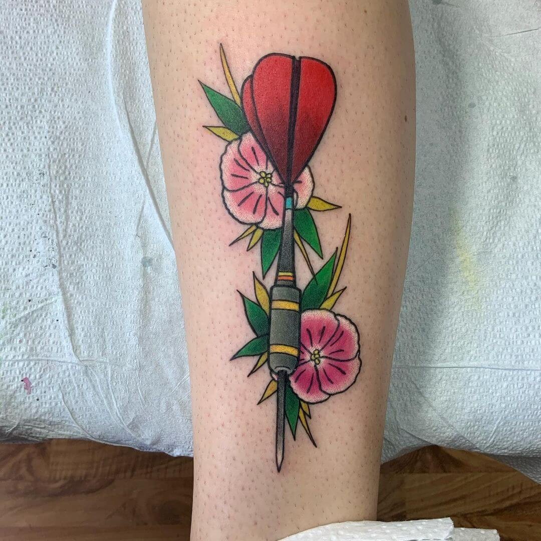 Floral Dart Tattoo