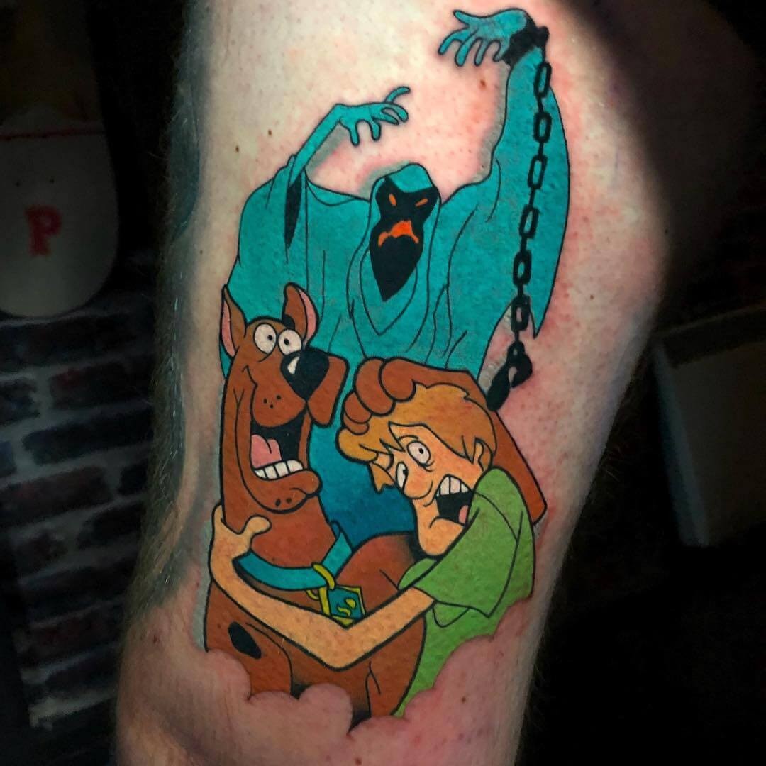 Scared Shaggy And Scooby Tattoo