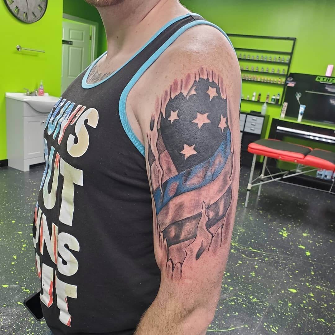 Police Officers’ Awareness Flag Tattoo