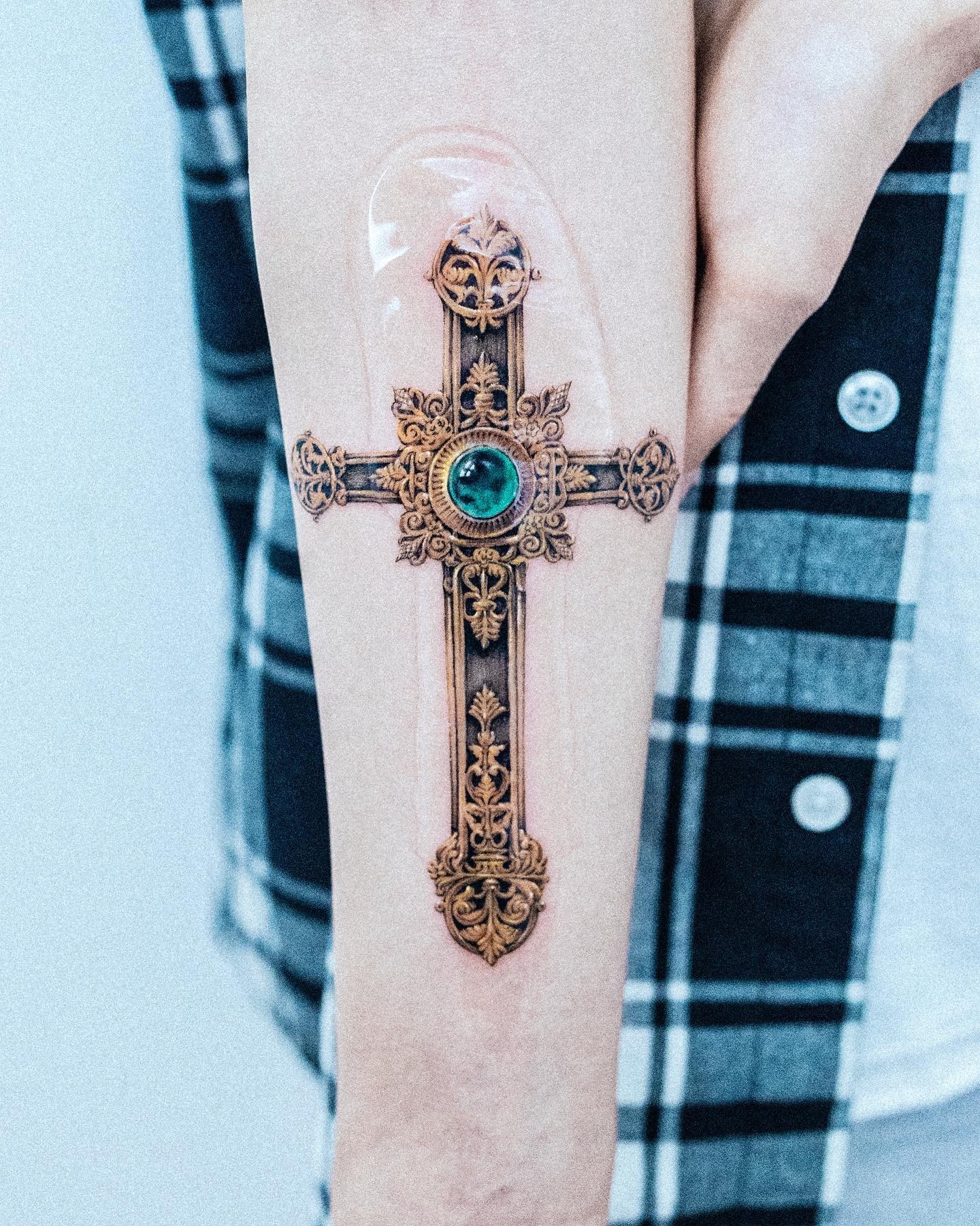 3d Cross Tattoo