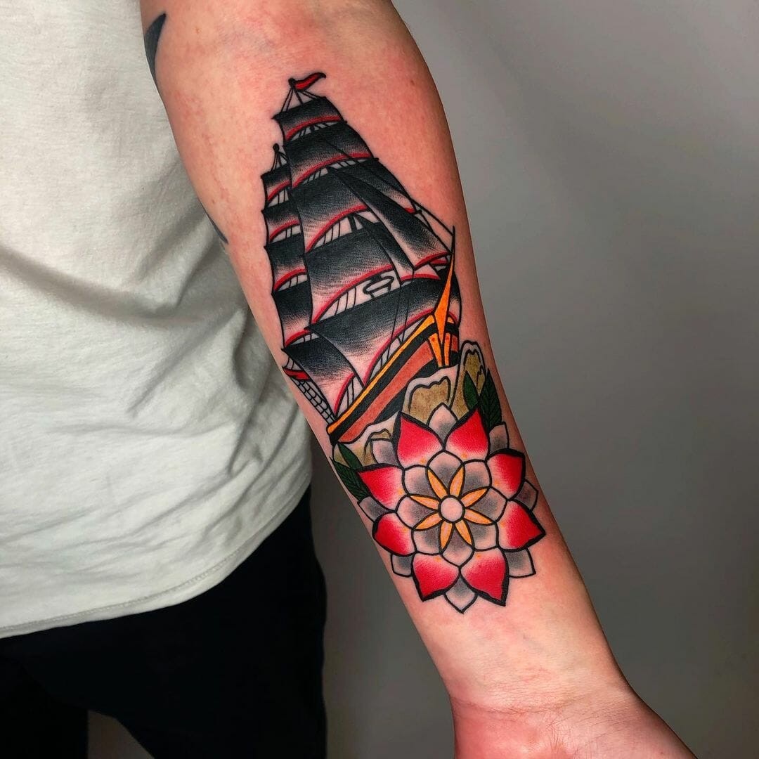 Traditional Ship Tattoo