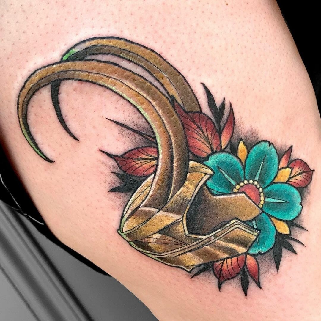 Loki Helmet Tattoo