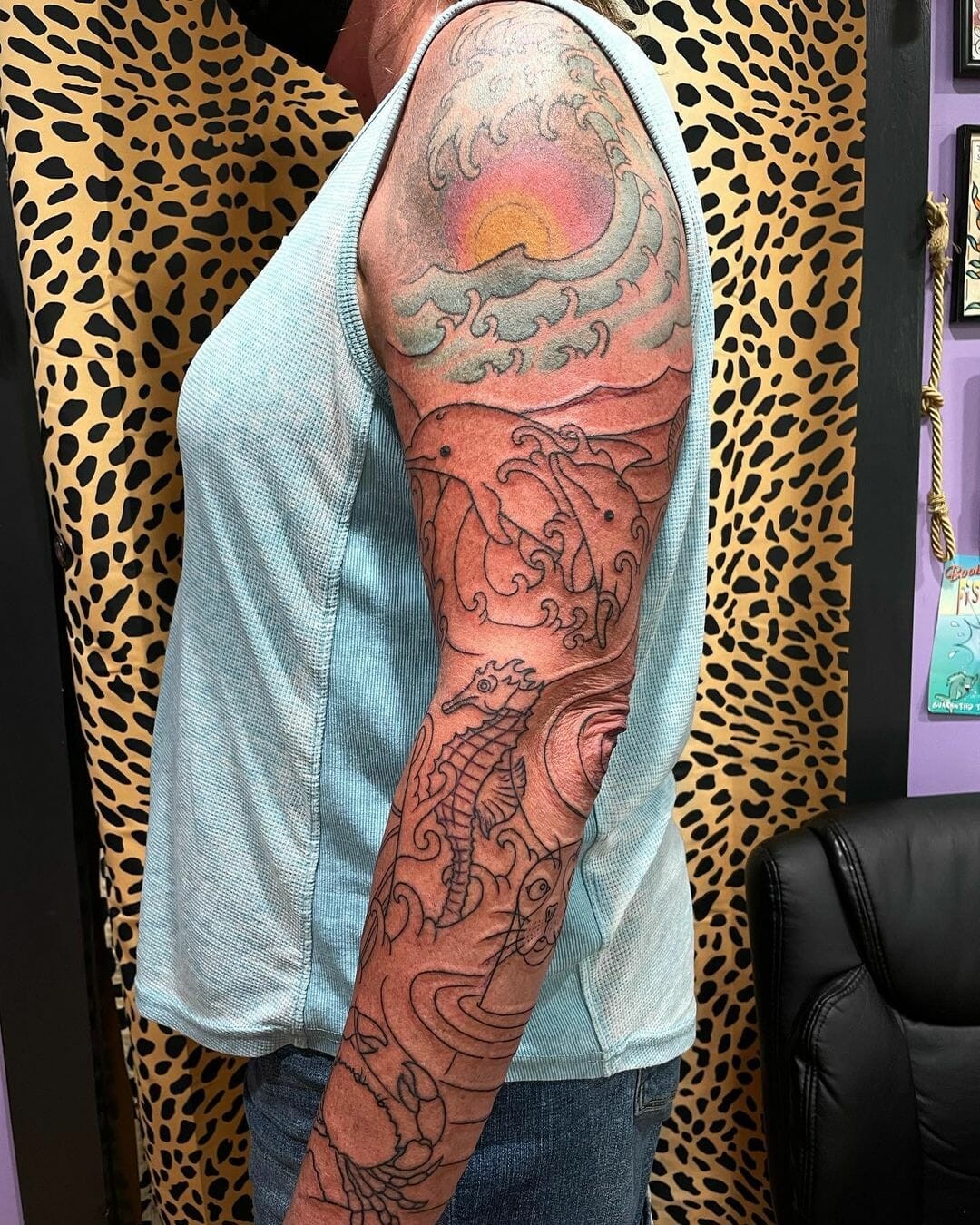 Sleeve Tattoo Dolphin