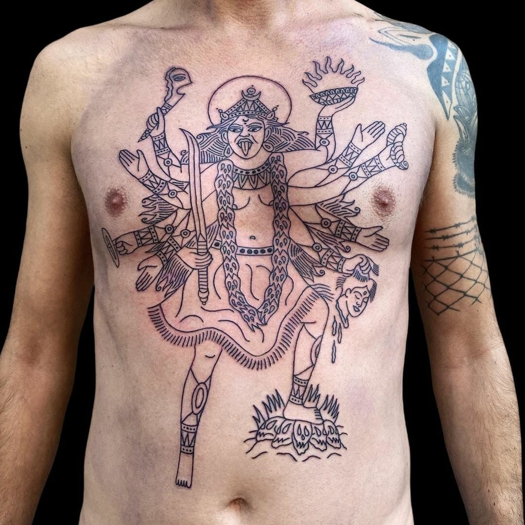 Complex Kali Tattoo Designs For Your Chest