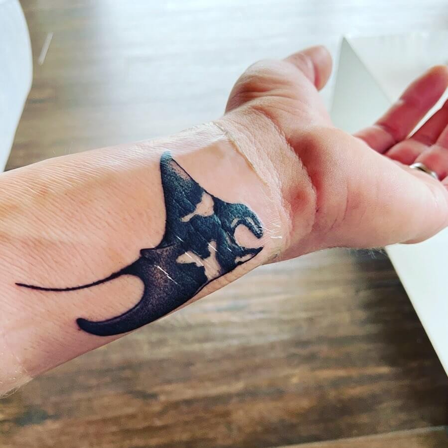 Small Manta Ray Tattoo Design