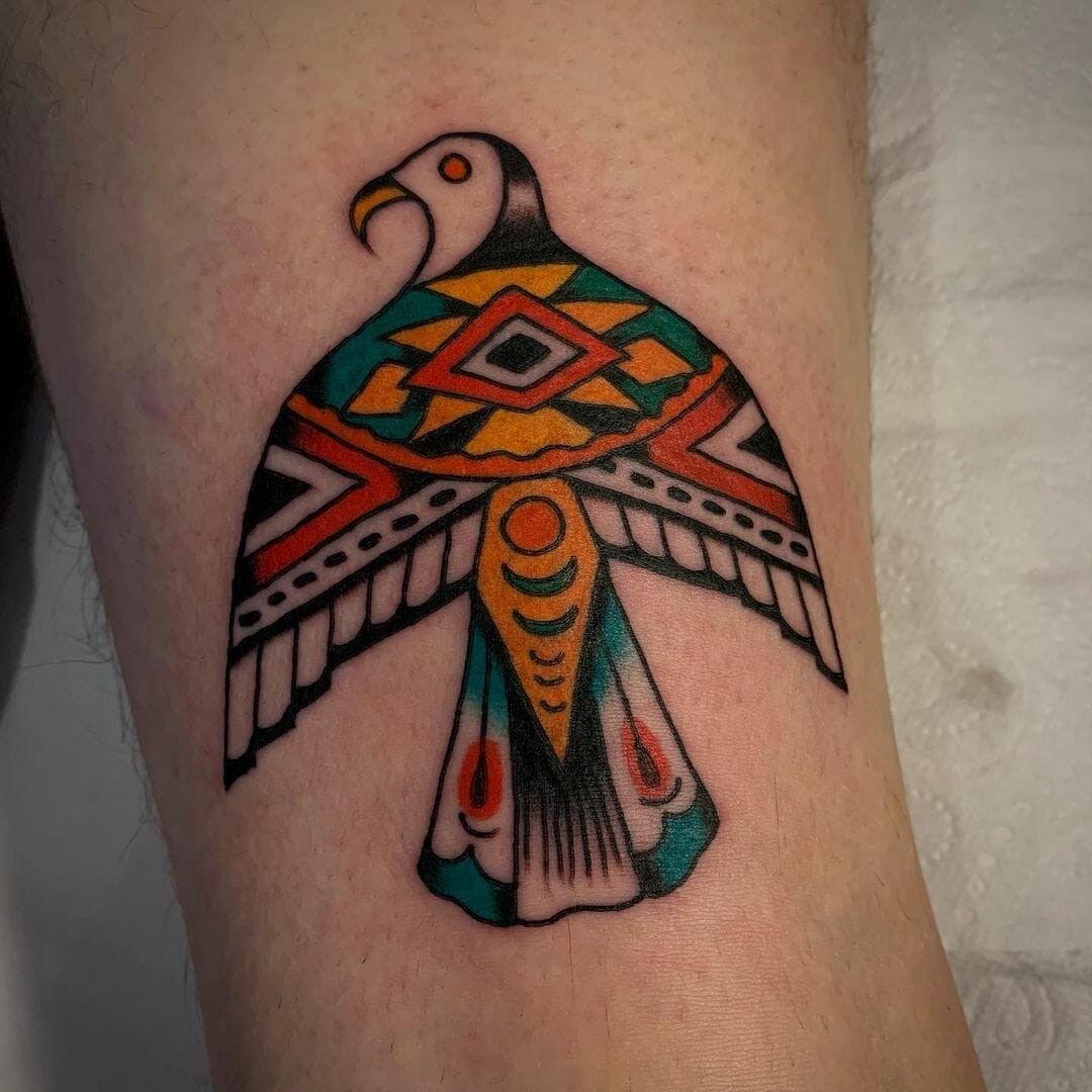 A Minimal But Colourful Thunderbird Arm Tattoo