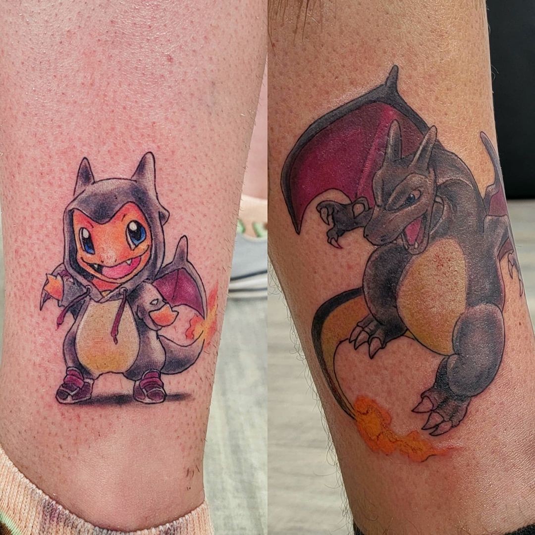 Charizard Couple Tattoos