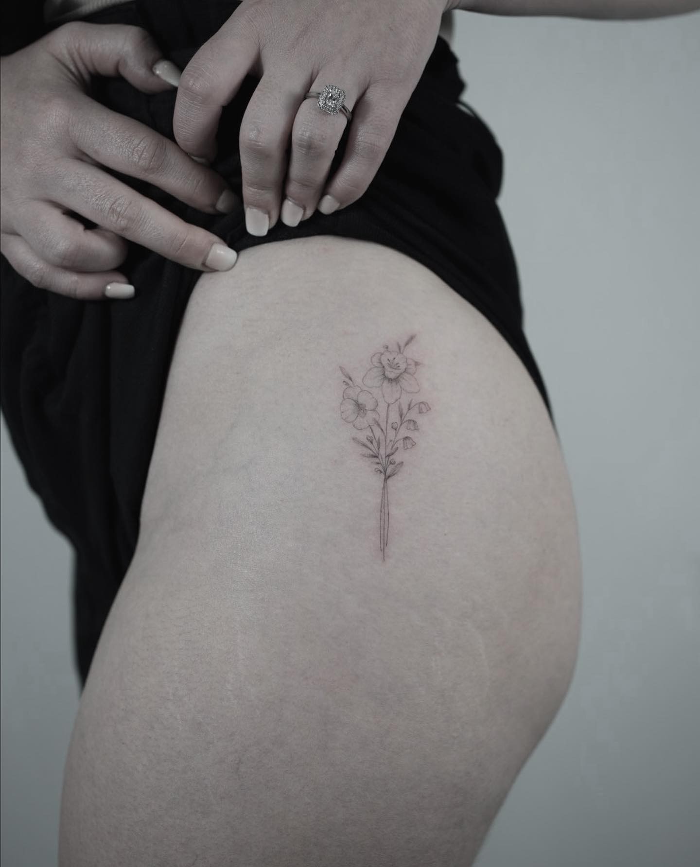 Bouquet Hip Tattoo