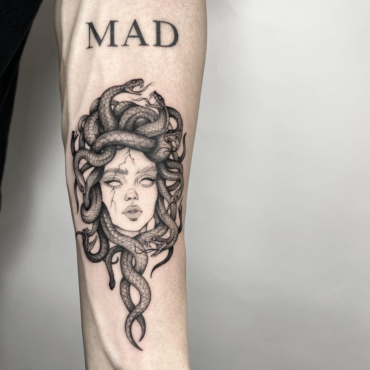 Gorgeous Small Medusa Tattoo On Hand