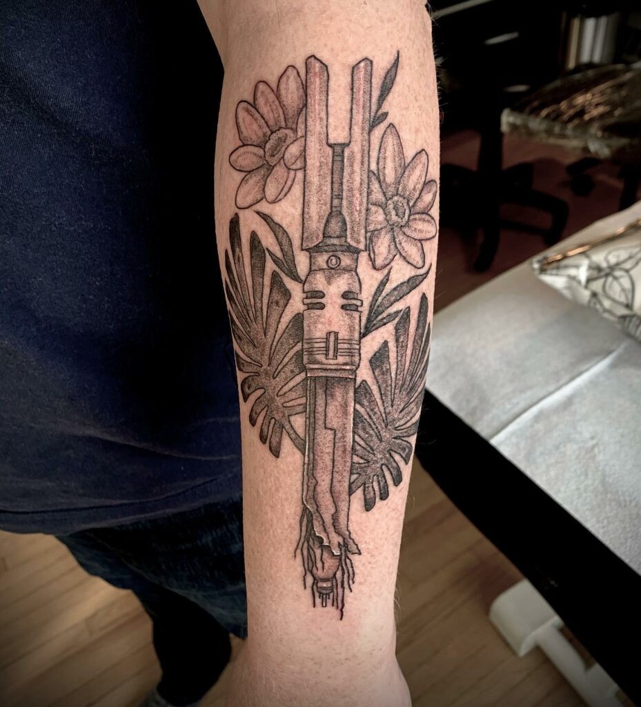 Star Wars tattoo: The lightsaber or the Death Star