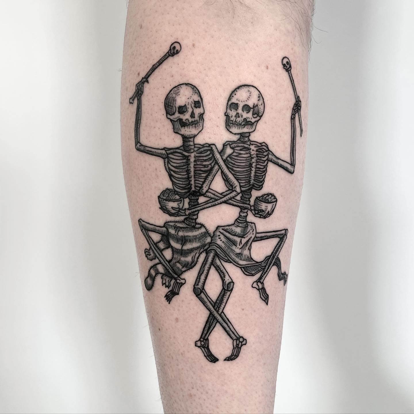 Couple Dancing Skeleton Tattoo