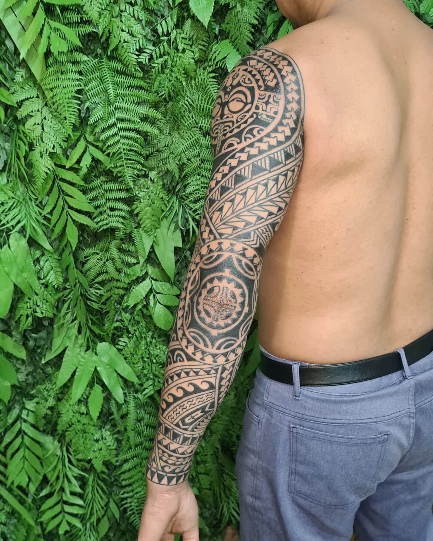 Full Sleeve Maori Tattoo