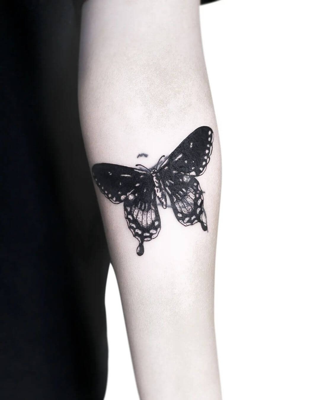 Monochrome Butterfly Tattoos