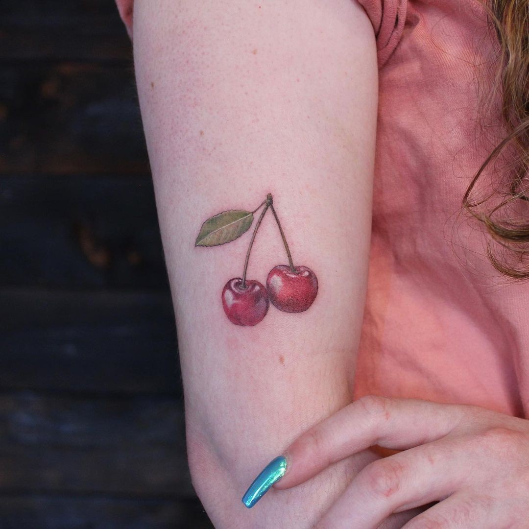 Realistic Cherry Tattoos