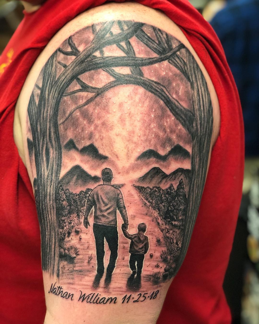 Shoulder Father Son Tattoos