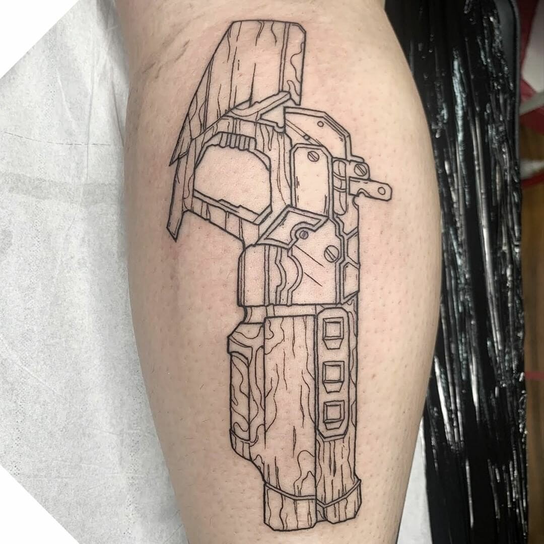 Black Outlines Borderlands Weapon Drawing Hammerlocks Jacobs Shotgun Tattoo Designs