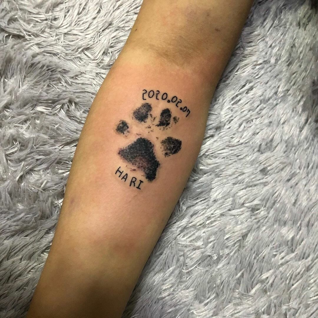 Footprint Tattoo Design Dog Ink