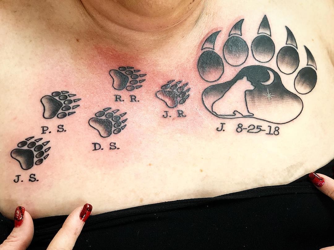 Amazing Bear Paw Tattoo Design That Can Be Placed Anywhere