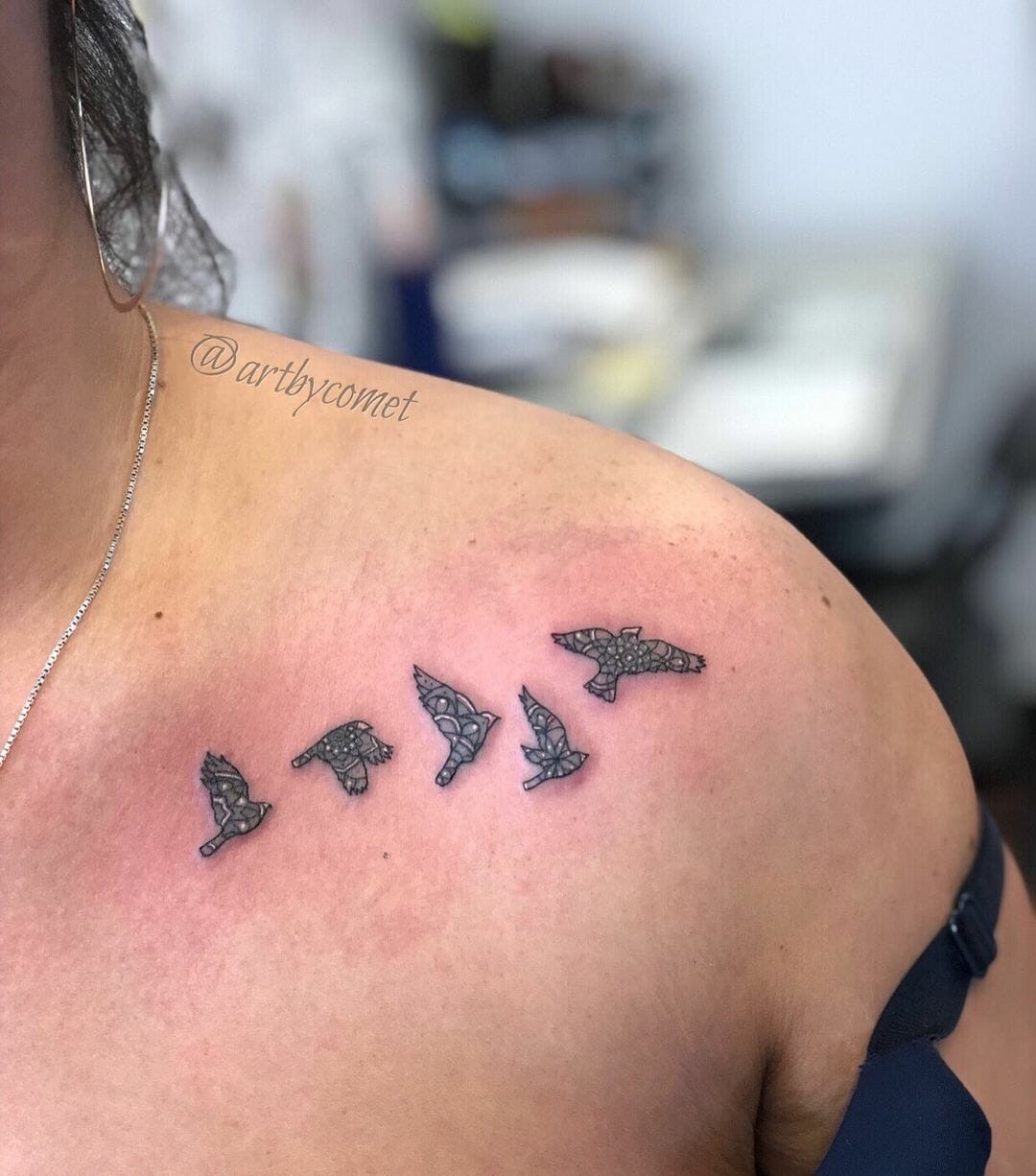 Minimalistic Birds Silhouette Tattoos