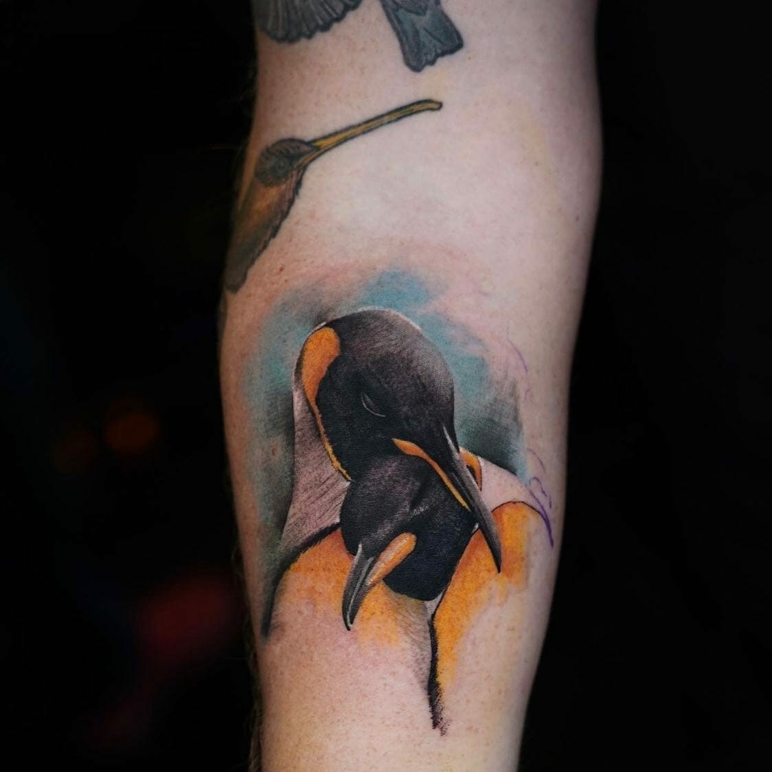 Artistic Penguin Tattoo