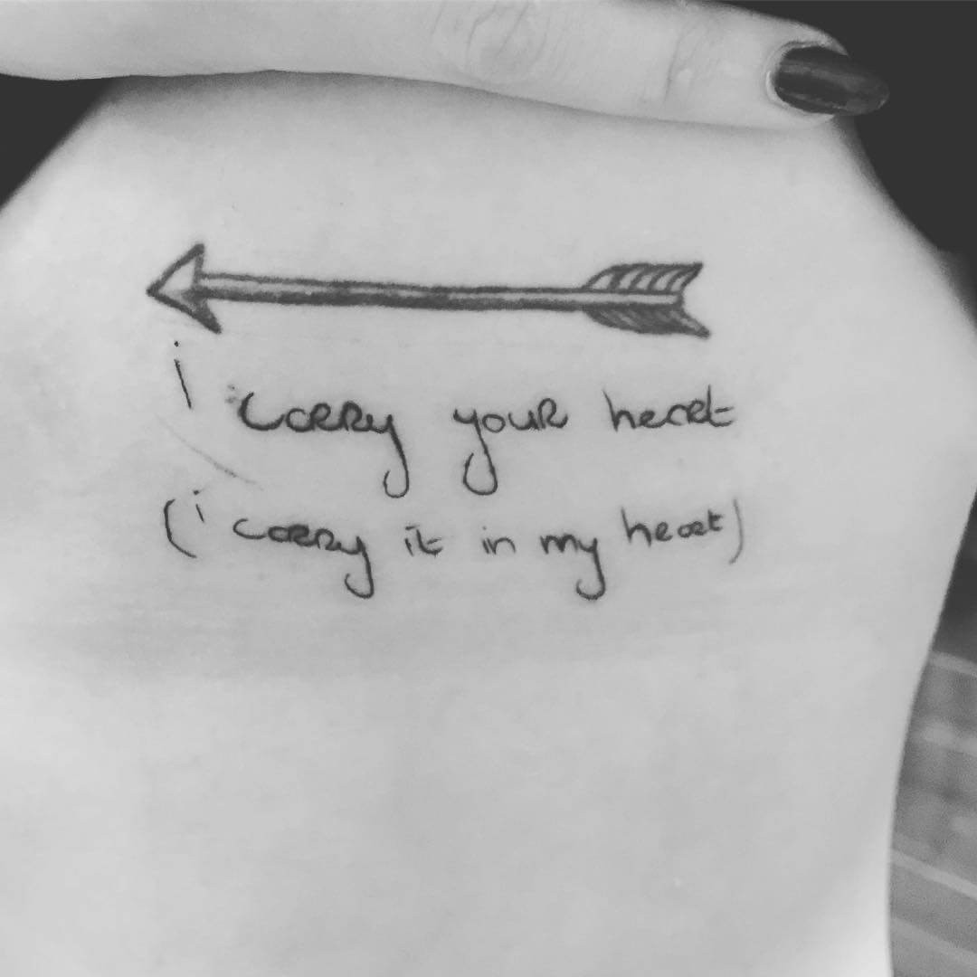 I Carry Your Heart Arrow Tattoo