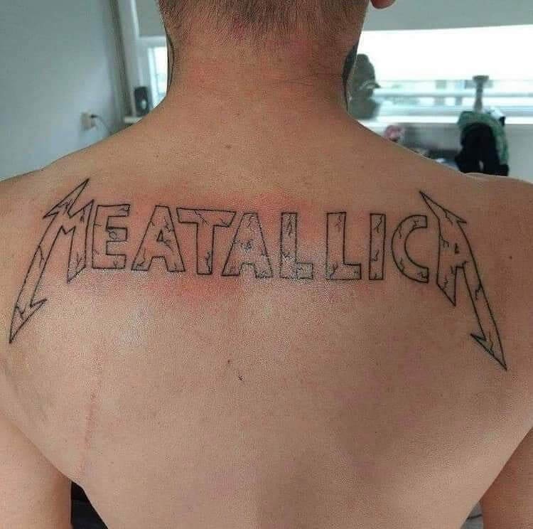 Totally No Ragrets Tattoo Design Best Band Tattoos You’ll Find Of Meatallica On Back