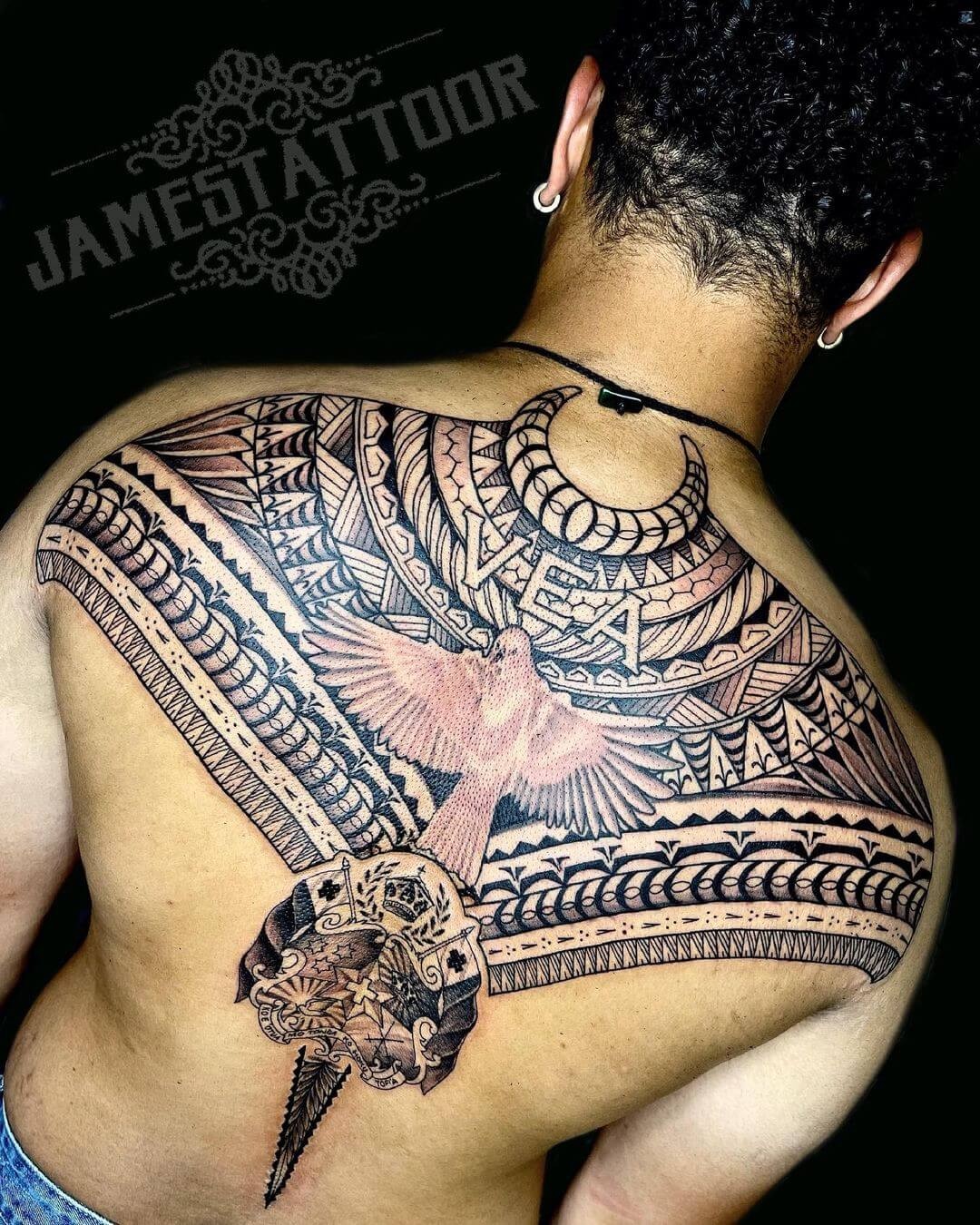 Bird And Stingray Tongan Tattoo