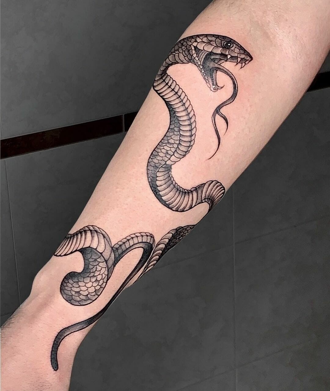 Black Mamba Hand Tattoo