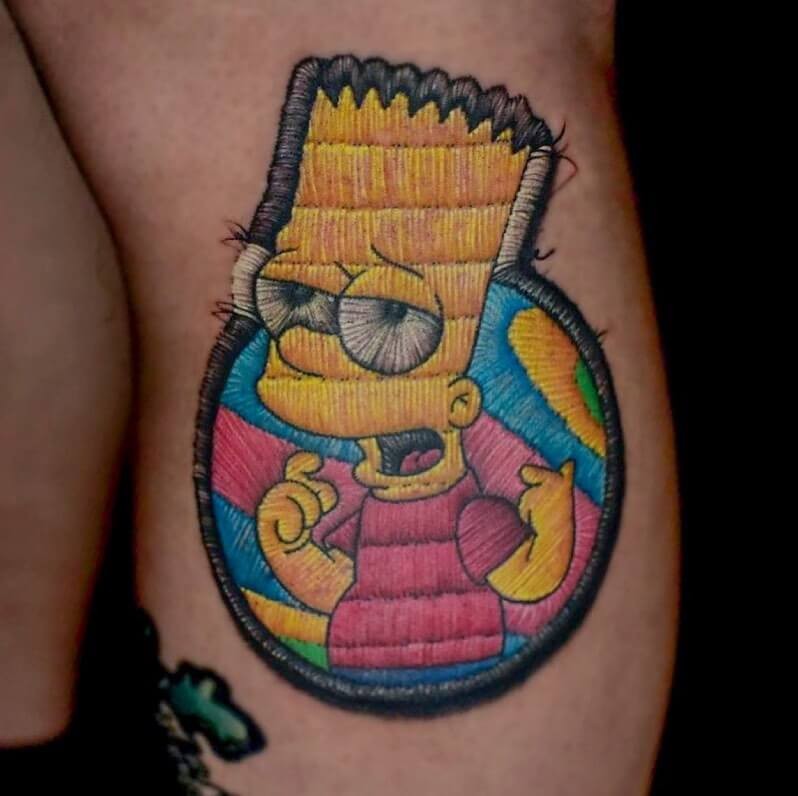 Bart Simpson Embroidery Tattoo