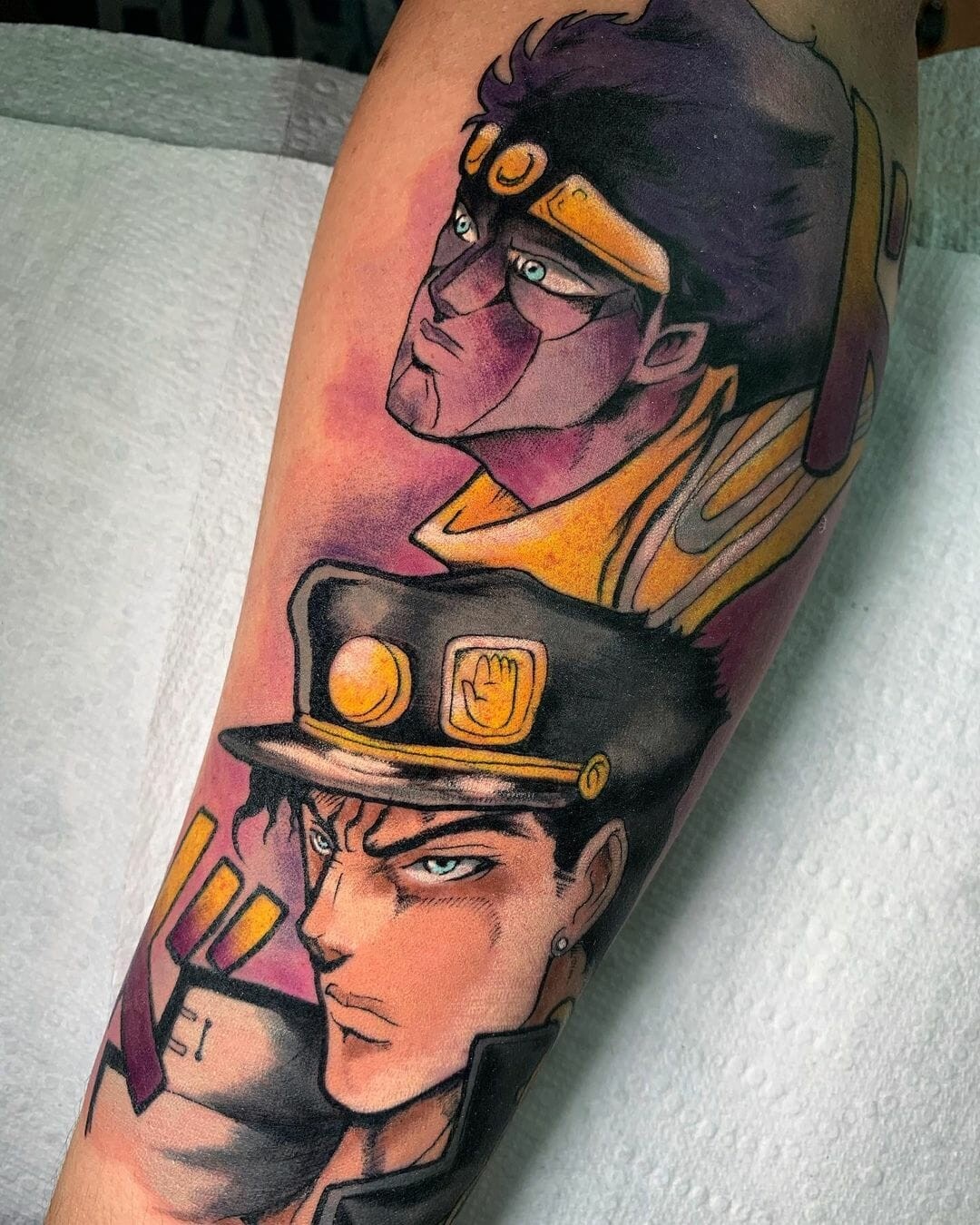 Amazing Jotaro Kujo and Star Platinum Tattoos