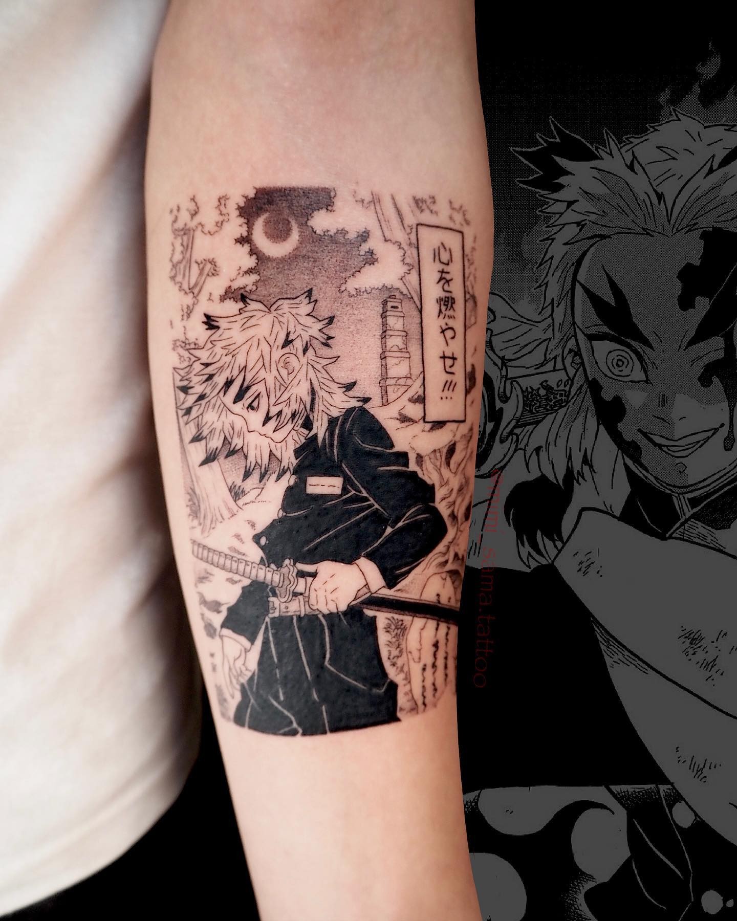 Rengoku Manga Demon Slayer Tattoo