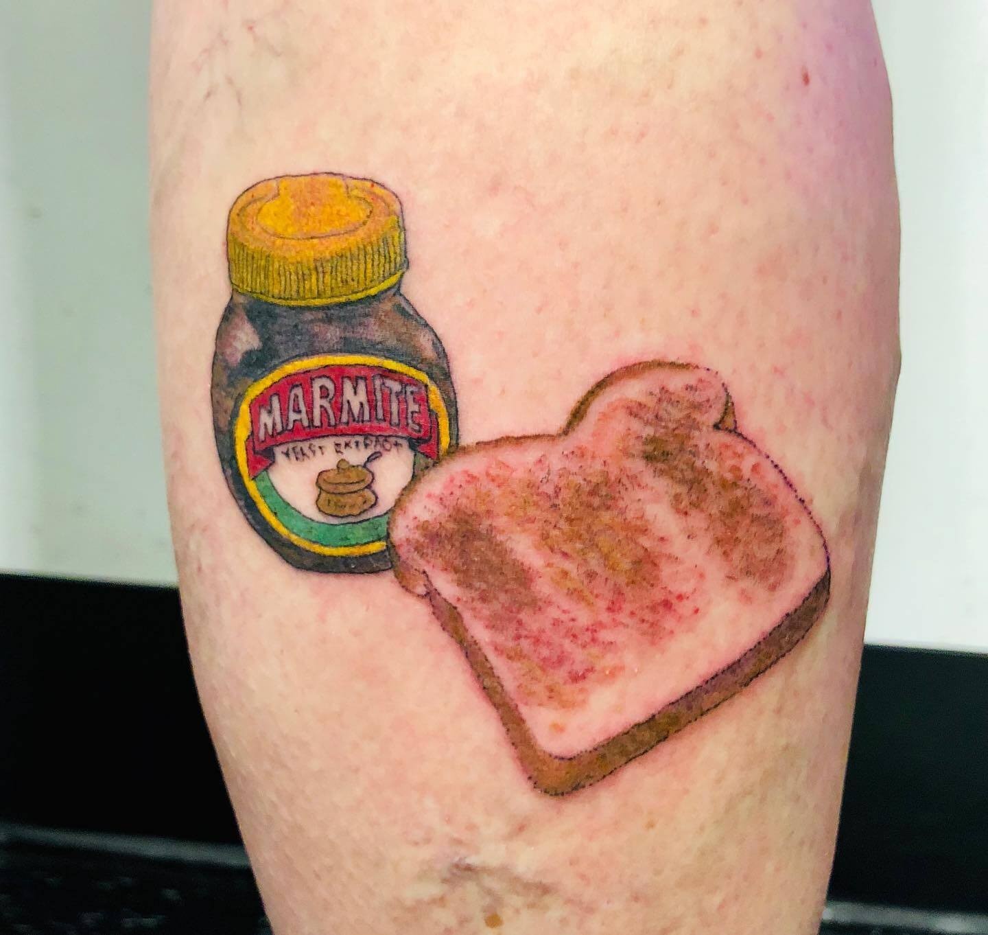 Traditional Toast And Spread Tattoo