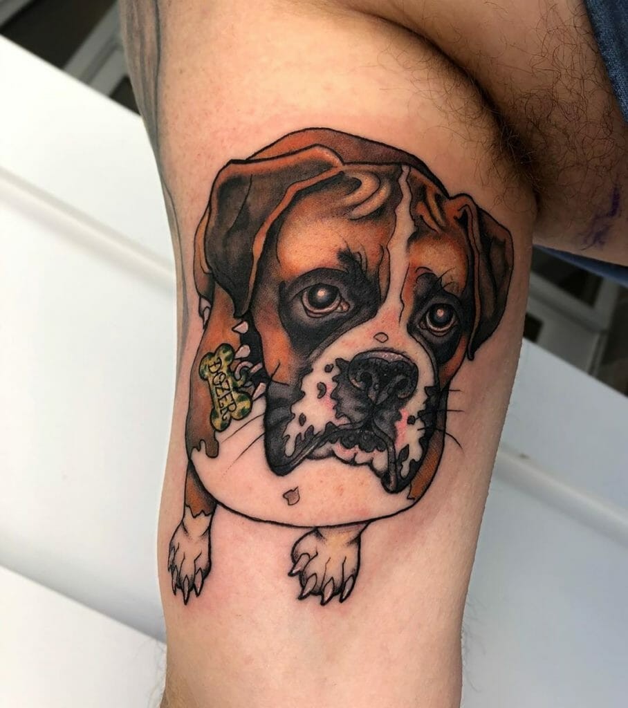 Dog Art On Inner Biceps