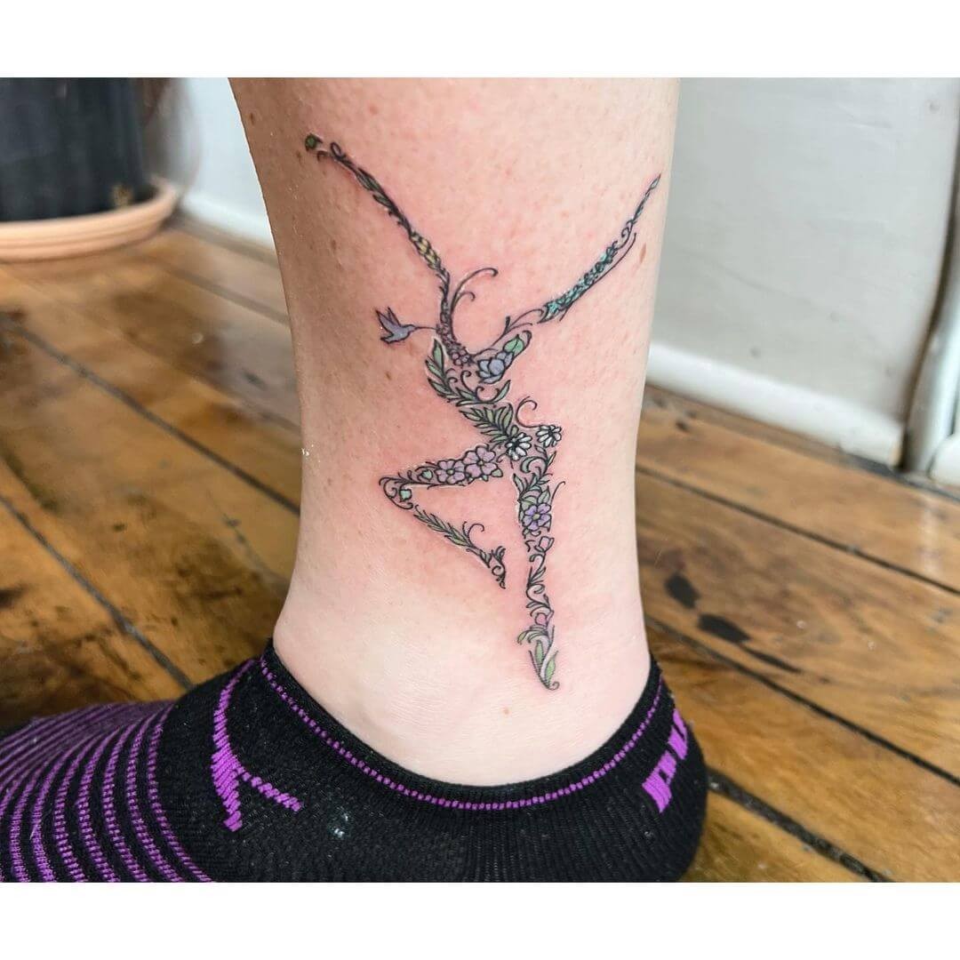 Floral DMB Fire Dancer Tattoo